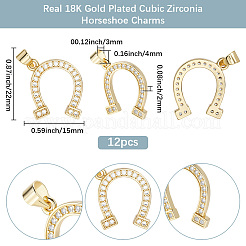 Подвески из кубического циркония с покрытием из латуни&nbsp;KK-BBC0019-78