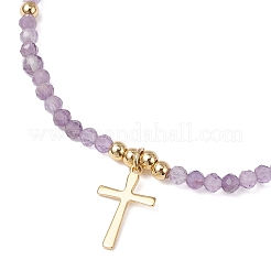 10 шт. 5 стильных браслета с натуральным аметистом BJEW-JB12545