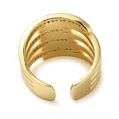 Открытое кольцо-манжета из латуни с микропаве из кубического циркония RJEW-Q805-01G