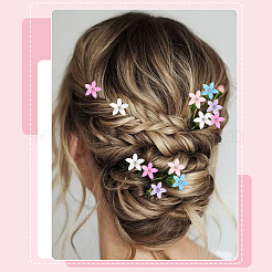 30 шт. 5-цветная застежка для волос из цинкового сплава и смолы&nbsp;OHAR-SC0001-16A