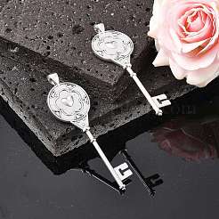 Тибетский сплав стиля Брелок сеттинги кабошон ободок&nbsp;LS-PALLOY-J494-51AS