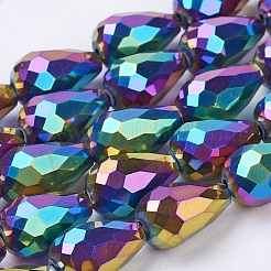 Стеклянные бусины с гальваническим покрытием &nbsp;X-EGLA-D017-15x10mm-4