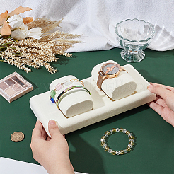 Стойки для ювелирных украшений из микрофибры с 2 слотом&nbsp;RDIS-WH0015-03