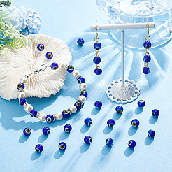 Handgefertigte Murano bösen Blick runde Perle Stränge&nbsp;LAMP-NB0001-75A