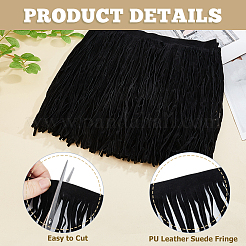2 m di frange in pelle scamosciata PU&nbsp;DIY-HS0002-24A