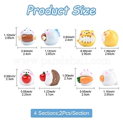 8 шт. 4 стиля симпатичных непрозрачных смоляных кабошонов CRES-FS0001-22