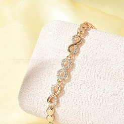 Bracelets en laiton à maillons en zircone cubique à micro pavé&nbsp;KK-R217-46G