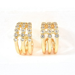 Латунные серьги-манжеты из прозрачного кубического циркония&nbsp;EJEW-F370-38B-G