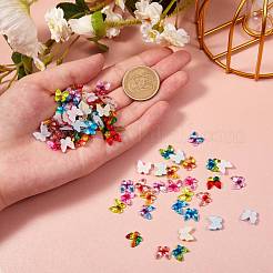 100 pièces 10 couleurs cabochons de strass en résine à dos plat transparent&nbsp;CRES-SZ0001-04