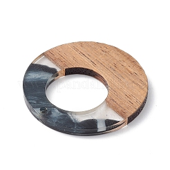Pendentifs en résine nacrée et bois de noyer&nbsp;WOOD-C016-01F