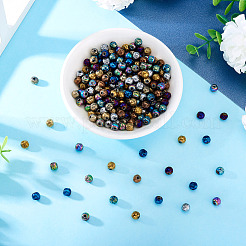 250 шт. 10 цвета гальванические натуральные бусины из вулканического камня&nbsp;G-PJ0001-03A