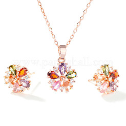 Элегантные модные латунные серьги-гвоздики и ожерелья с подвесками для женщин&nbsp;SJ2995-1