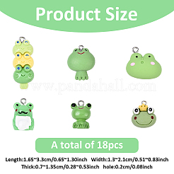 18шт 6 стиля непрозрачные подвески из смолы&nbsp;RESI-YW0004-56