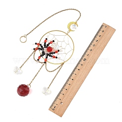 Atrapasueños colgantes de arañas de vidrio para Halloween&nbsp;HJEW-JM05041
