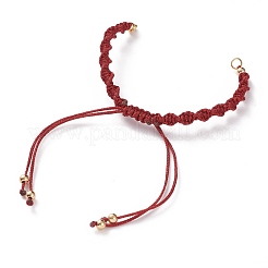 Fabbricazione di braccialetti con cordino intrecciato in poliestere regolabile&nbsp;AJEW-JB00848-05