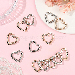 20 шт. 2-цветные кольца-пружинки из цинкового сплава со стразами FIND-SP0004-35