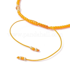 Плетеные браслеты из бусин из натурального сердолика и стеклянных бус&nbsp;BJEW-JB12605-03