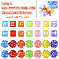 1190шт 7 цвета прозрачные акриловые бусины TACR-YW0001-58