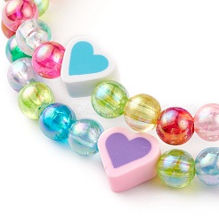 Прозрачные акриловые детские браслеты из бисера стрейч BJEW-JB06316