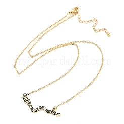 Ожерелья с подвеской в виде змеи из латуни с черными кубическими цирконами&nbsp;NJEW-D320-02ASG