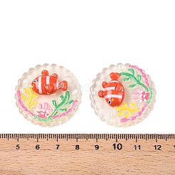 Плоские круглые кабошоны из смолы на тему океана CRES-T025-02B