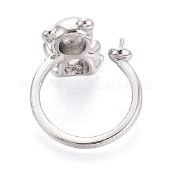 Оправы для колец-манжет из латуни с микропаве из прозрачного кубического циркония KK-T076-32P