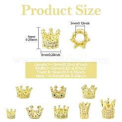 8 шт. 8 стиля латунные микропаве кубические циркониевые европейские бусины&nbsp;KK-CJ0004-04