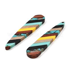 Большие подвески из прозрачной смолы и орехового дерева&nbsp;RESI-E050-01A-05