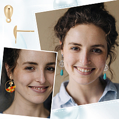 100 шт. 2 цвета фурнитура для сережек-гвоздиков из нержавеющей стали 304 STAS-CN0001-11