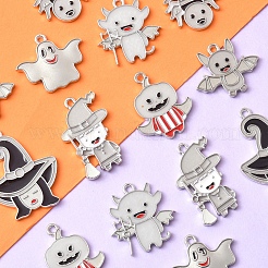 14 шт. 7 стиля хэллоуин тематика стойка покрытие светящийся сплав эмаль подвески&nbsp;ENAM-FS0002-10P