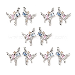 Разноцветные серьги-гвоздики в виде бабочек из кубического циркония&nbsp;EJEW-H092-04P