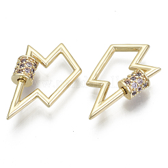 Латунь микропаве кубический цирконий винт карабин подвески с замком&nbsp;KK-R136-067F-NF