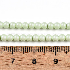 ベーキングペイントパール化ガラスパールビーズ連売り  ラウンド  アクアマリン  3mm  穴：0.6mm  約135~136個/連  15.75~16.14インチ（40~41cm）&nbsp;HY-N002-3mm-B02