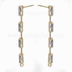 Латунные серьги-гвоздики из циркония&nbsp;LS-X-KK-N232-13-NF