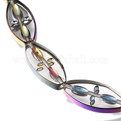 Brins de perles de verre transparentes galvanisées&nbsp;GL-CBA98F0-08D