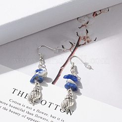 Orecchini pendenti con perline di sodalite naturale&nbsp;EJEW-JE04890-02