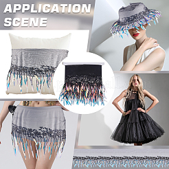 Кружевная лента из полиэстера с кисточками OCOR-WH20006-02B