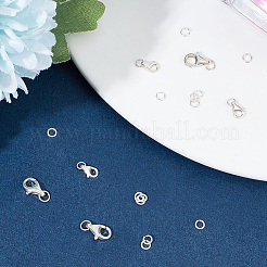 6 шт. 2 застежки-карабины из стерлингового серебра 925-го размера&nbsp;STER-BBC0005-57S