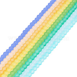 8 Stränge 8 Farben Backfarbe Milchglasperlenstränge&nbsp;FGLA-TA0001-05