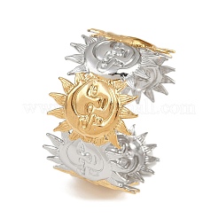 Браслеты-манжеты из нержавеющей стали 304 для женщин BJEW-G757-13GP