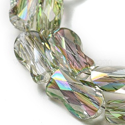 Прозрачные стеклянные бусины гальваническим пряди&nbsp;GLAA-G116-01A-HR03