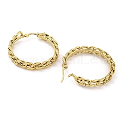 女性用304ステンレススチールイヤリング  ラウンド  ゴールドカラー  39x6mm&nbsp;EJEW-E305-15G-03