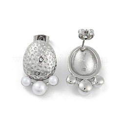 Овальные серьги-гвоздики из нержавеющей стали 304 EJEW-A119-04P