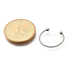 女性用304ステンレススチールオープンカフリング  ステンレス鋼色  usサイズ8 1/2(18.5mm)&nbsp;RJEW-F170-02P