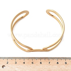 Полые овальные браслеты-манжеты из нержавеющей стали 304 для женщин&nbsp;BJEW-U032-01G