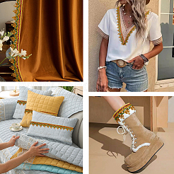 Металлизированная полиэстеровая плетеная кружевная лента&nbsp;OCOR-WH20018-21