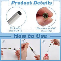 Нержавеющая сталь 304 с пластиковой иглой-дозатором с тупым кончиком FIND-WH0126-590