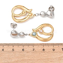 Boucles d'oreilles pendantes en acier inoxydable 304 et perles en plastique&nbsp;SA-G607-04GP