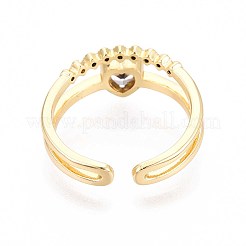 Манжеты из латуни с микро паве кубический цирконий для женщин KK-T071-57G