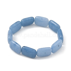 Braccialetti elasticizzati da donna rettangolari con perline color acquamarina naturale tinta&nbsp;BJEW-JB14447